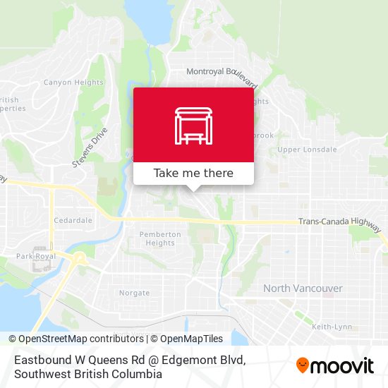 Eastbound W Queens Rd @ Edgemont Blvd map