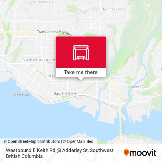 Westbound E Keith Rd @ Adderley St map