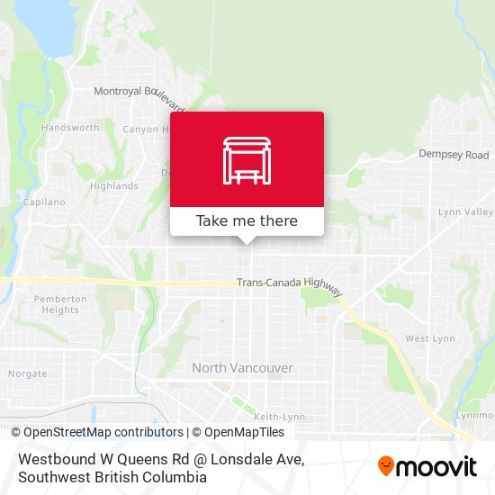 Westbound W Queens Rd @ Lonsdale Ave map