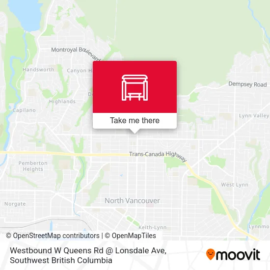 Westbound W Queens Rd @ Lonsdale Ave plan