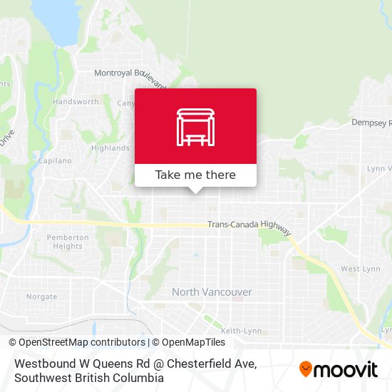 Westbound W Queens Rd @ Chesterfield Ave map