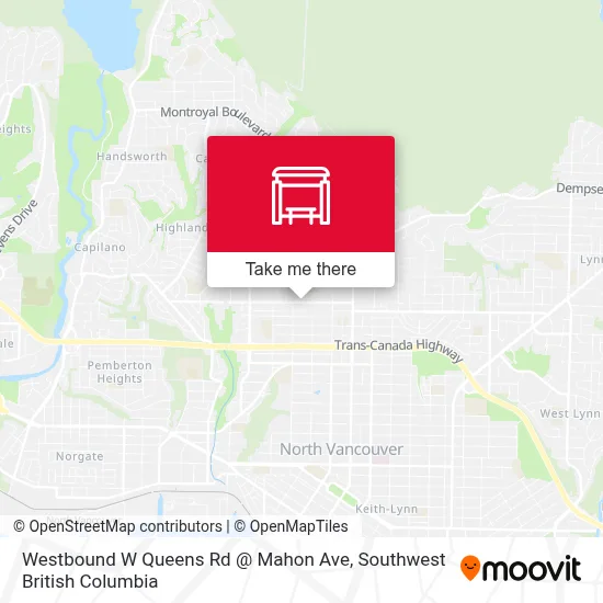 Westbound W Queens Rd @ Mahon Ave map