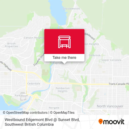 Westbound Edgemont Blvd @ Sunset Blvd map