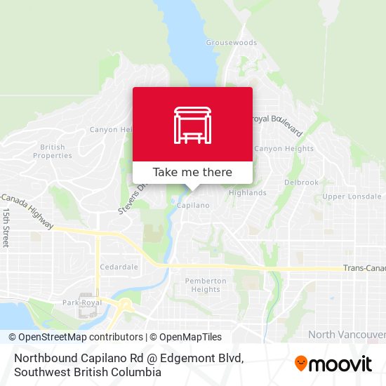 Northbound Capilano Rd @ Edgemont Blvd plan