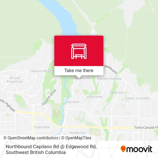 Northbound Capilano Rd @ Edgewood Rd map