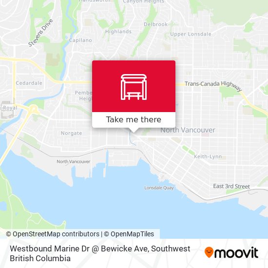 Westbound Marine Dr @ Bewicke Ave map