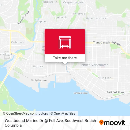 Westbound Marine Dr @ Fell Ave map