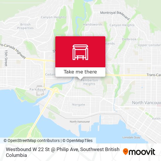 Westbound W 22 St @ Philip Ave map