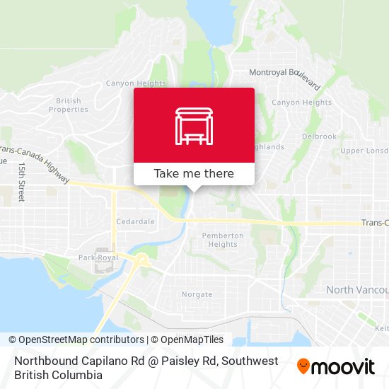 Northbound Capilano Rd @ Paisley Rd map