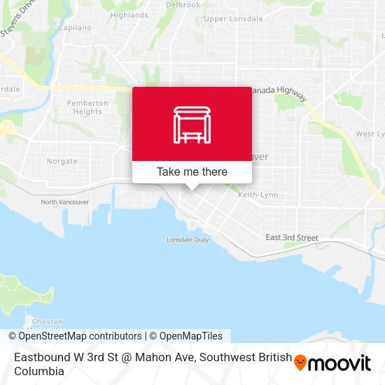 Eastbound W 3rd St @ Mahon Ave map
