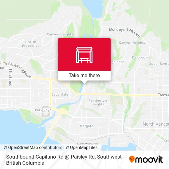 Southbound Capilano Rd @ Paisley Rd map