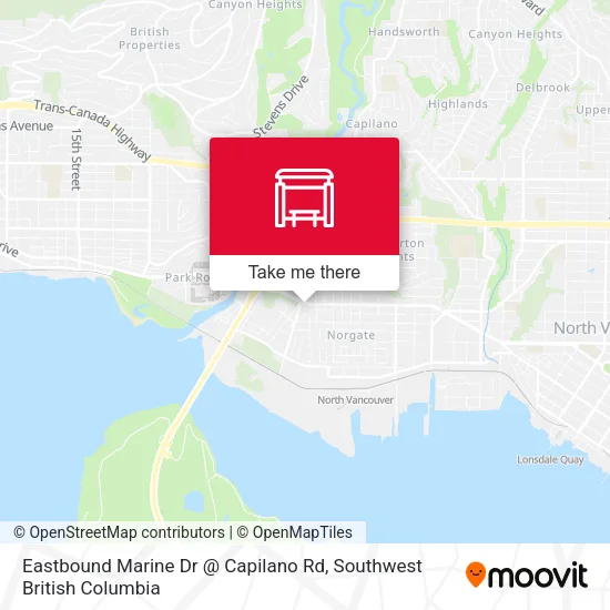 Eastbound Marine Dr @ Capilano Rd map