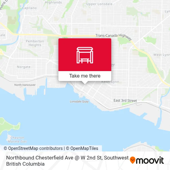 Northbound Chesterfield Ave @ W 2nd St map