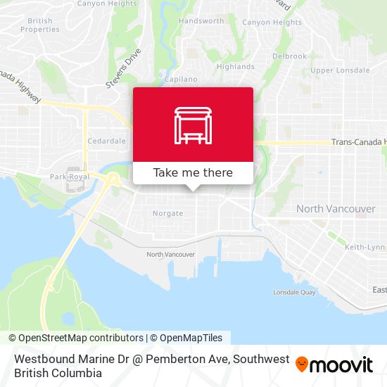 Westbound Marine Dr @ Pemberton Ave map