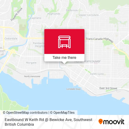 Eastbound W Keith Rd @ Bewicke Ave plan