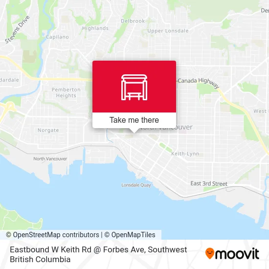 Eastbound W Keith Rd @ Forbes Ave map
