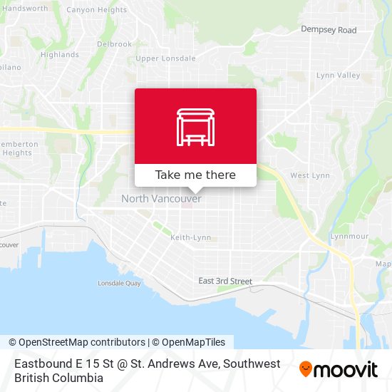 Eastbound E 15 St @ St. Andrews Ave map
