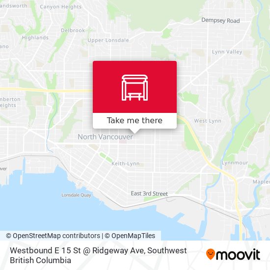 Westbound E 15 St @ Ridgeway Ave map