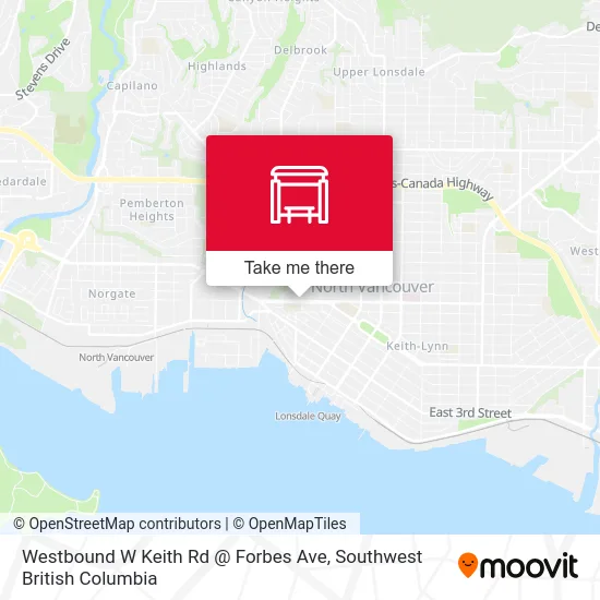 Westbound W Keith Rd @ Forbes Ave map