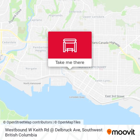 Westbound W Keith Rd @ Delbruck Ave map