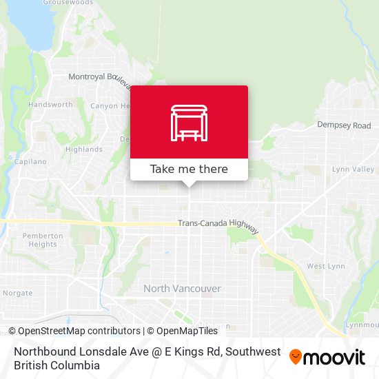 Northbound Lonsdale Ave @ E Kings Rd map