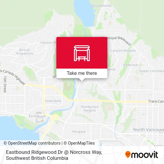Eastbound Ridgewood Dr @ Norcross Way map