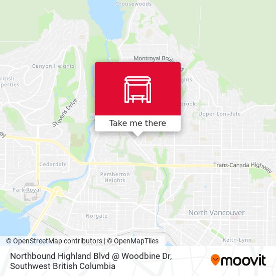 Northbound Highland Blvd @ Woodbine Dr map