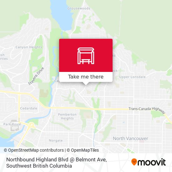Northbound Highland Blvd @ Belmont Ave map