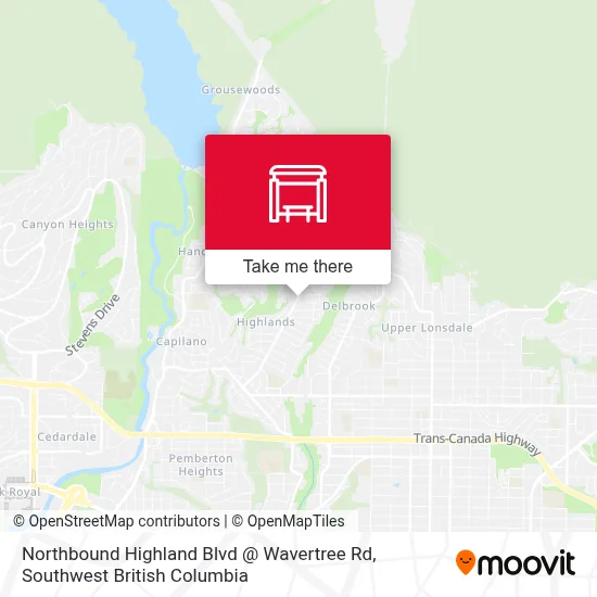 Northbound Highland Blvd @ Wavertree Rd map