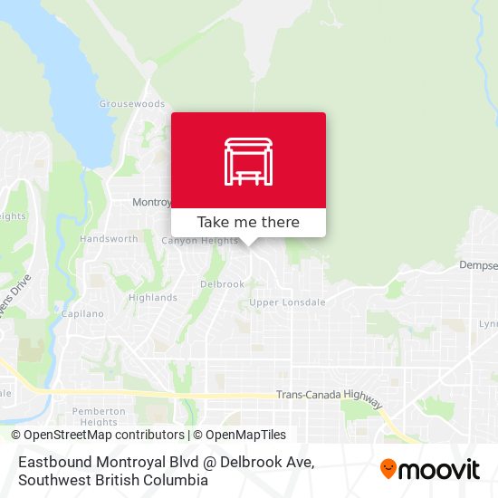 Eastbound Montroyal Blvd @ Delbrook Ave map