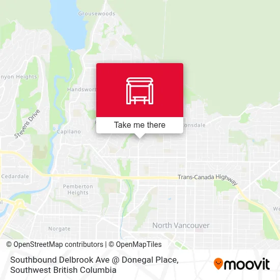 Southbound Delbrook Ave @ Donegal Place map