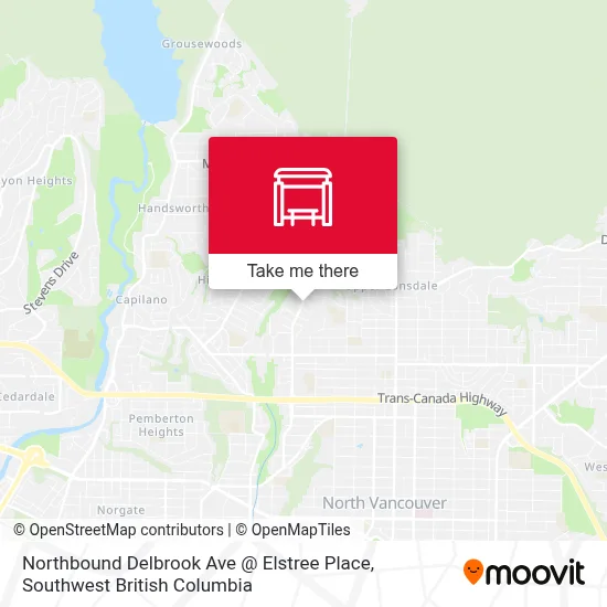 Northbound Delbrook Ave @ Elstree Place map
