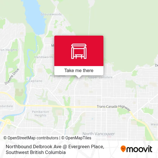 Northbound Delbrook Ave @ Evergreen Place map