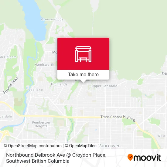 Northbound Delbrook Ave @ Croydon Place map