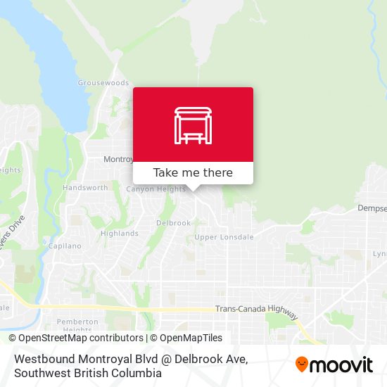 Westbound Montroyal Blvd @ Delbrook Ave map