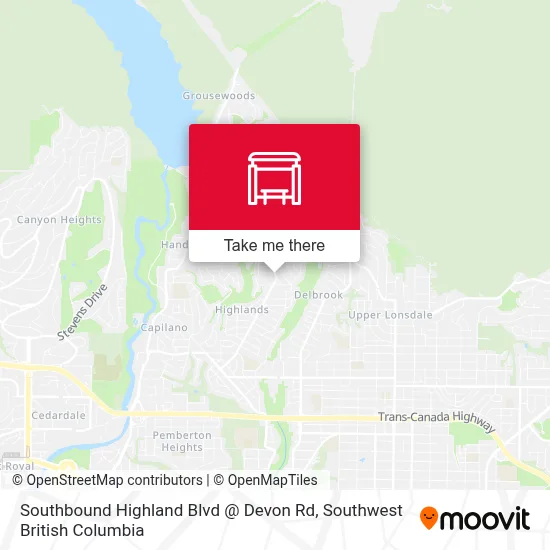 Southbound Highland Blvd @ Devon Rd map