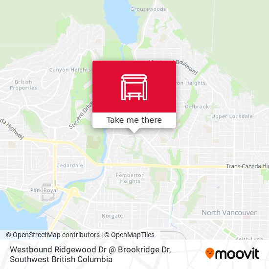 Westbound Ridgewood Dr @ Brookridge Dr map