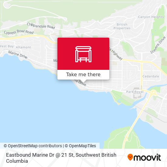 Eastbound Marine Dr @ 21 St map