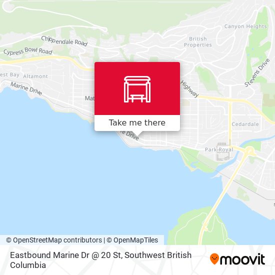 Eastbound Marine Dr @ 20 St map