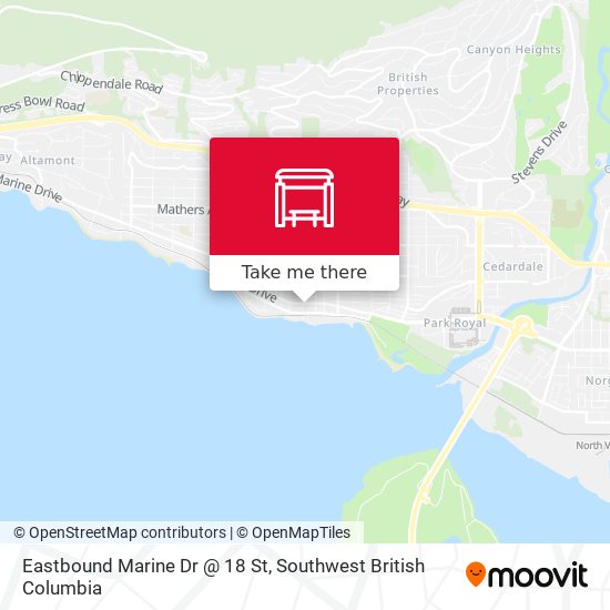 Eastbound Marine Dr @ 18 St map
