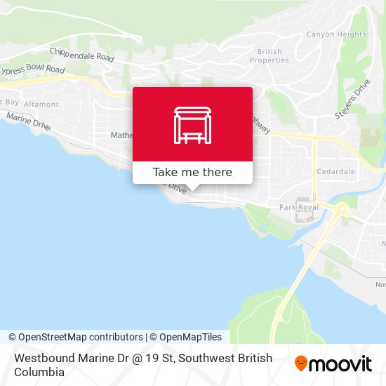 Westbound Marine Dr @ 19 St map