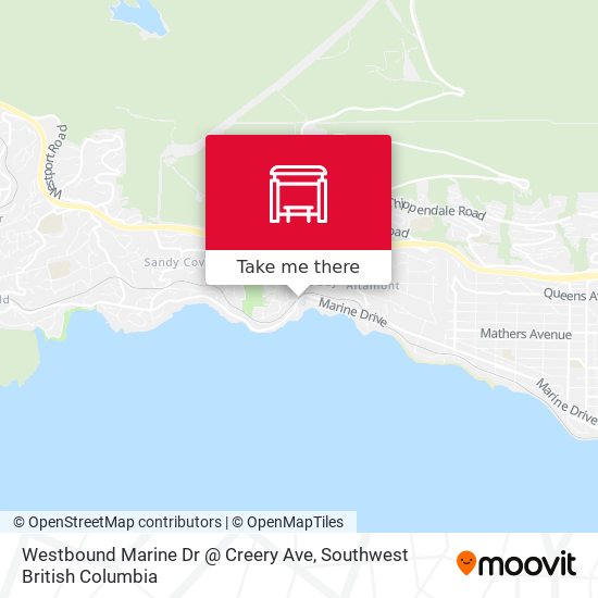 Westbound Marine Dr @ Creery Ave map