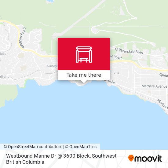 Westbound Marine Dr @ 3600 Block map