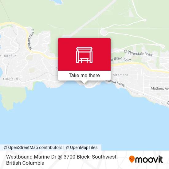 Westbound Marine Dr @ 3700 Block map