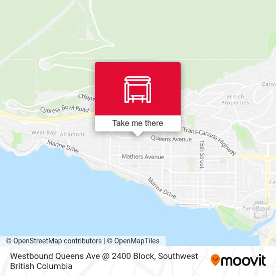 Westbound Queens Ave @ 2400 Block map