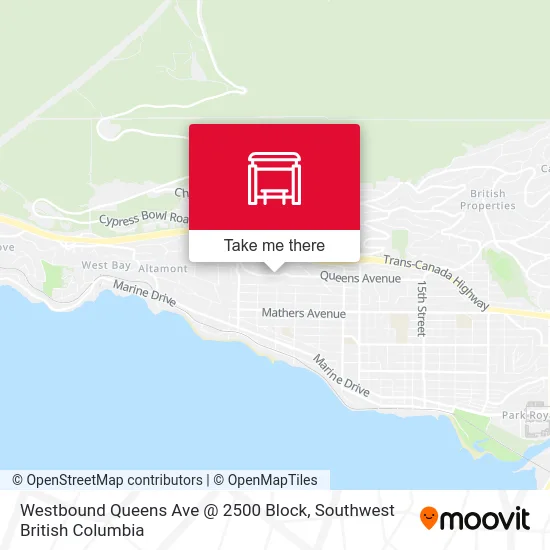 Westbound Queens Ave @ 2500 Block map