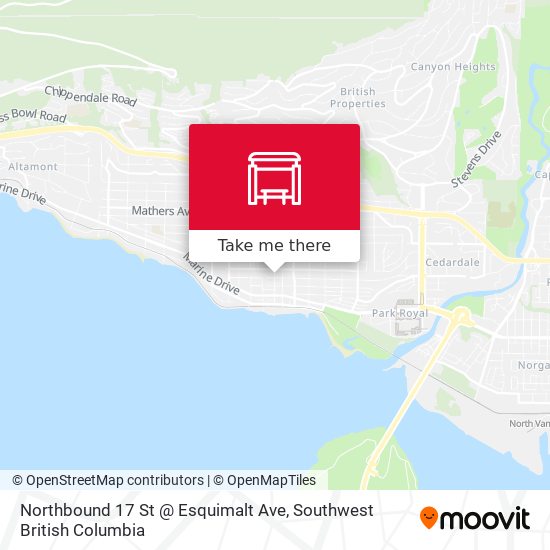 Northbound 17 St @ Esquimalt Ave map