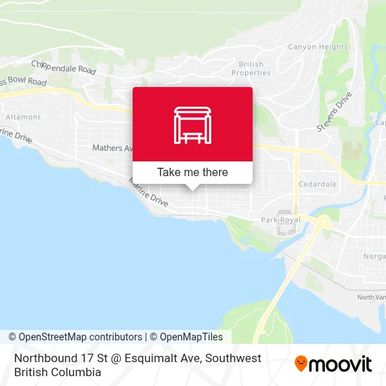 Northbound 17 St @ Esquimalt Ave map