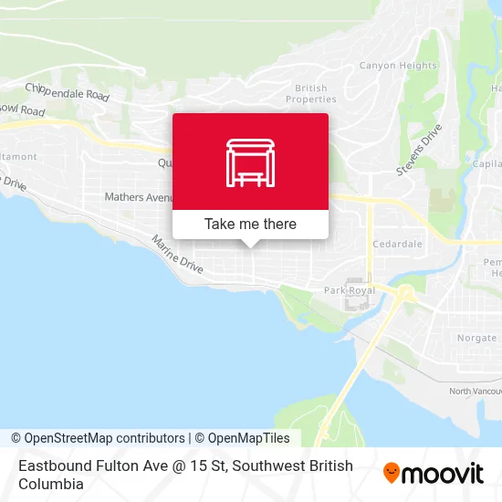 Eastbound Fulton Ave @ 15 St map
