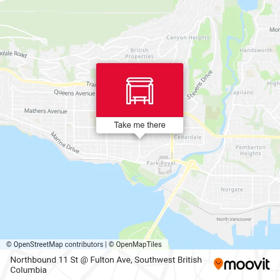 Northbound 11 St @ Fulton Ave map